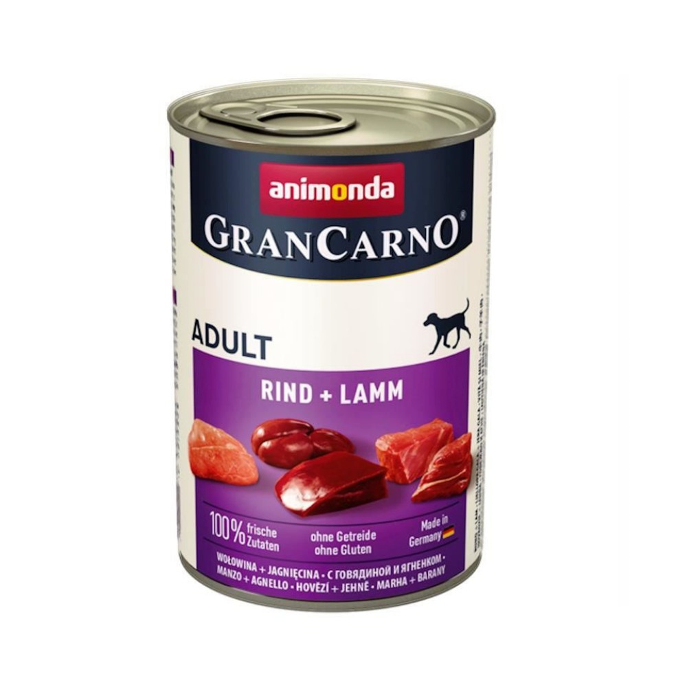 Animonda GranCarno Sığırlı ve Kuzulu Yetişkin Köpek Konservesi 400gr