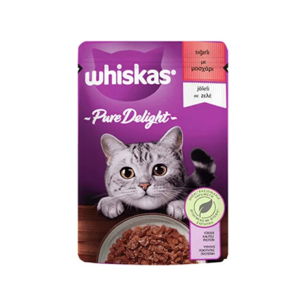 Whiskas Pure Delight Pouch Kedi Maması Sığır Etli 85 Gr