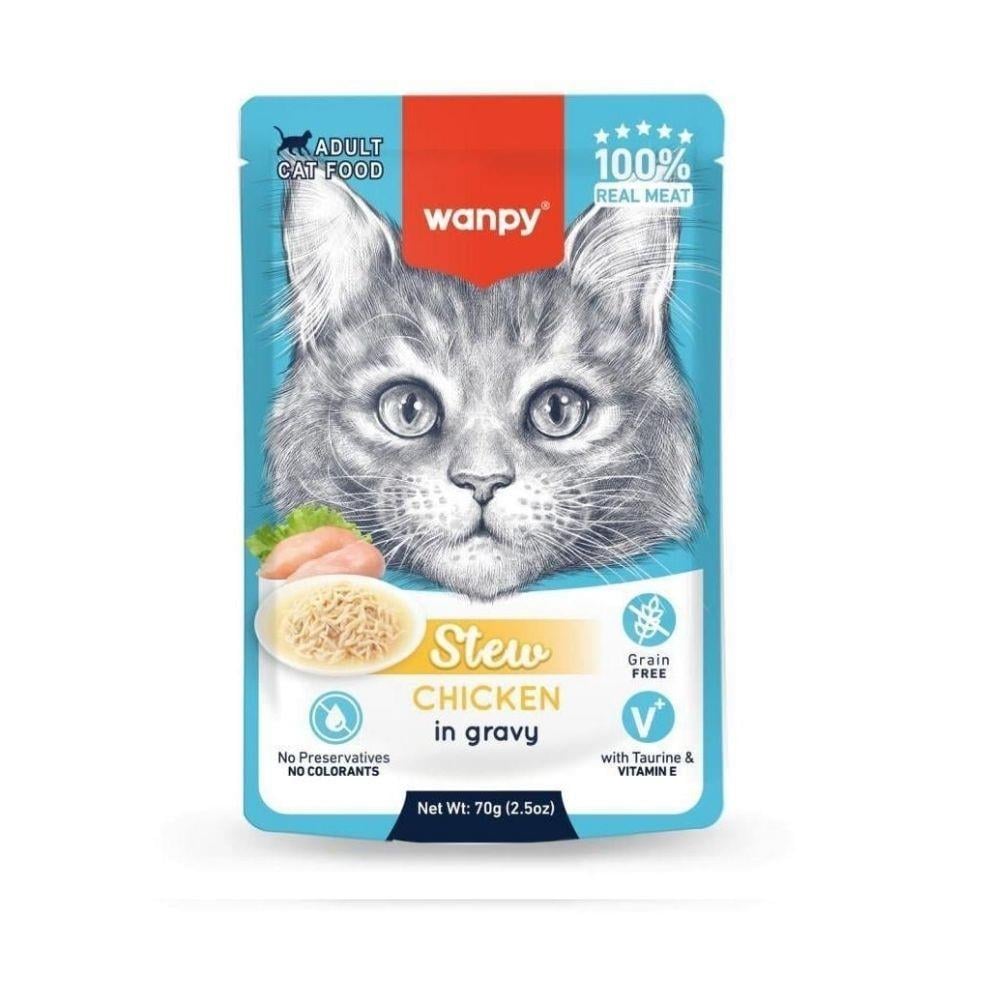 Wanpy Pouch Tavuklu Yaş Kedi Maması 70g