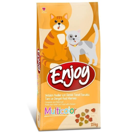 Enjoy Renkli Taneli Tavuklu Yetişkin Kedi Maması 15 kg
