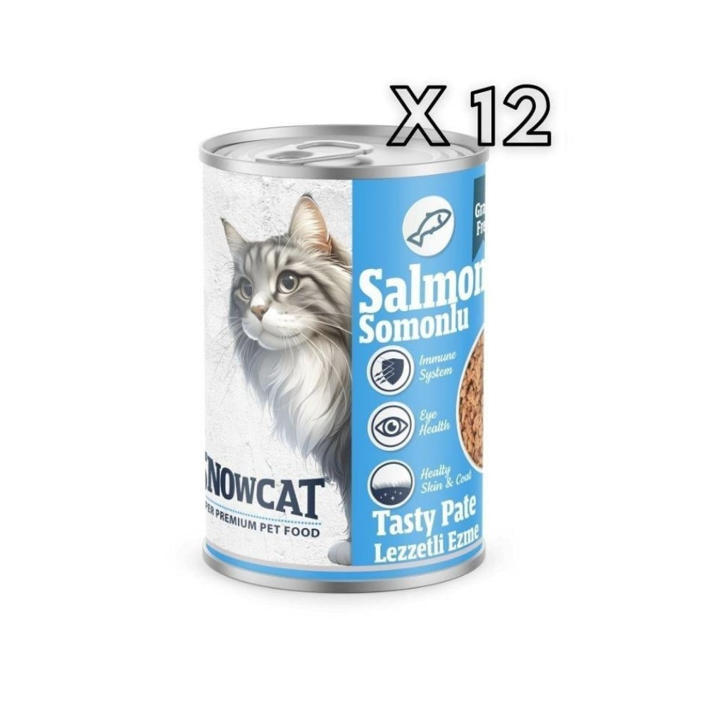 Snow Cat Premium Kıyılmış Somon Etli Kedi Konservesi 12 Adet*400 G