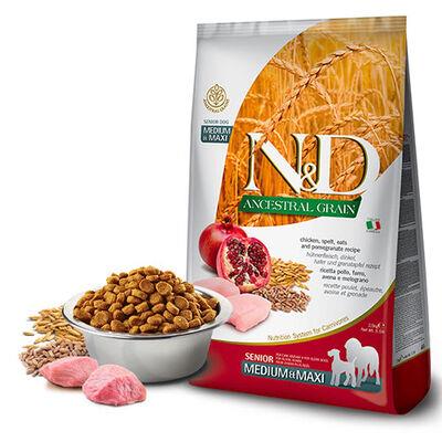 ND Tavuklu ve Narlı Orta ve Büyük Irk Ata Tahıllı Yaşlı Köpek Maması 12 kg