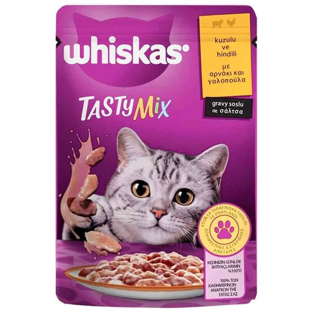 Whiskas Tasty Mix Pouch Kedi Maması Kuzulu Hindili 85 Gr