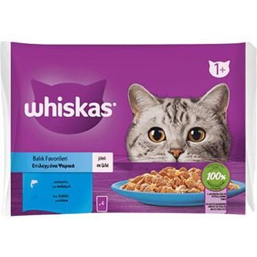Whiskas Pouch Kedi Maması Balıklı Jöleli 4x85 Gr