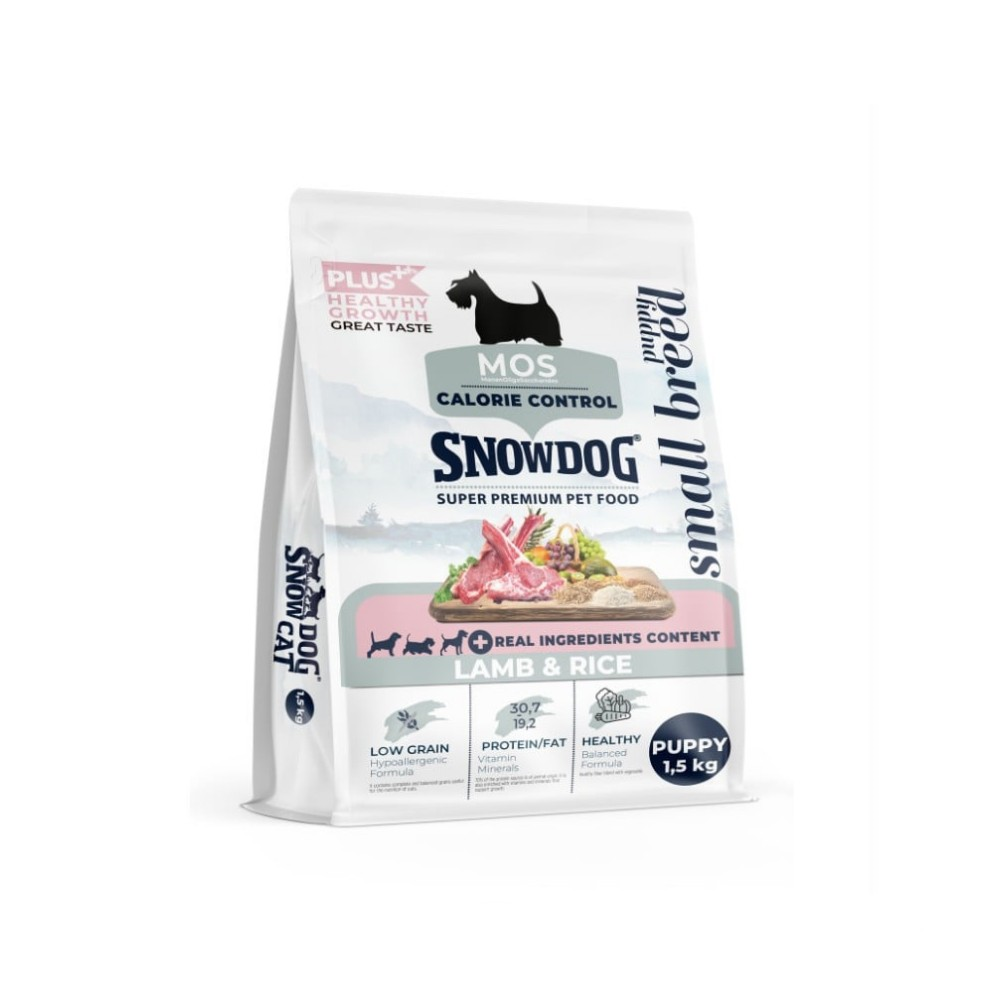 Snow Dog Plus Kuzu Etli Düşük Tahıllı Mini Irk Yavru Köpek Maması 1,5 Kg