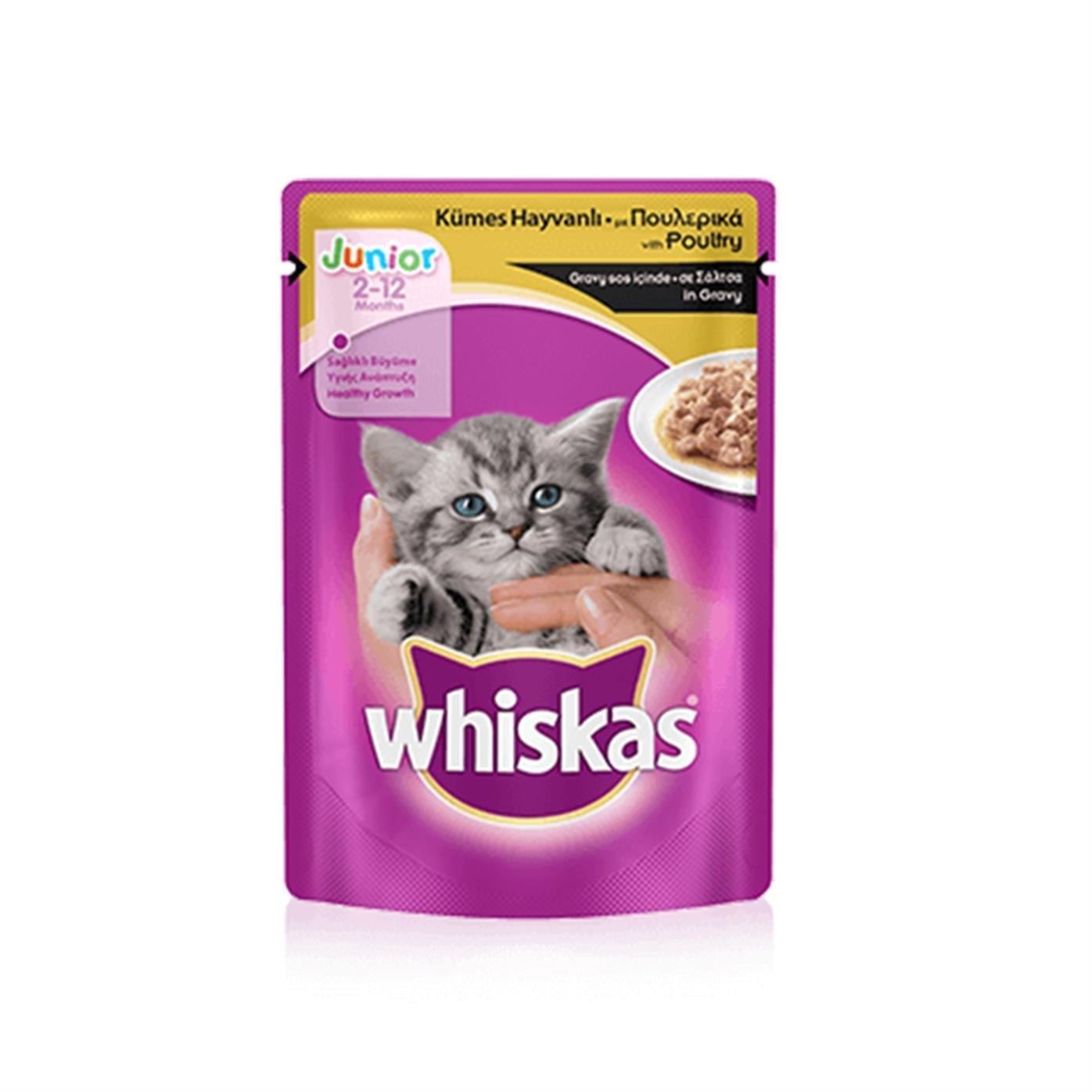 Whiskas Gravy Soslu Kümes Hayvanlı Yavru Kedi Pouch 85gr