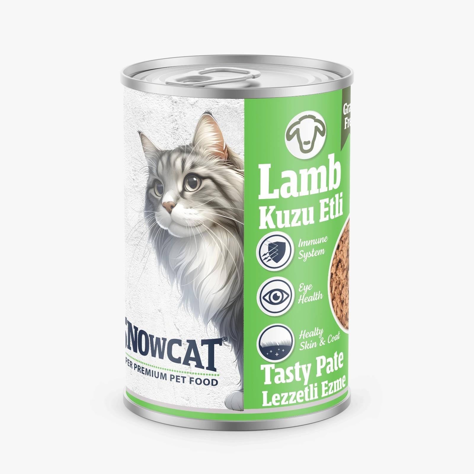 Snow Cat Premium Kıyılmış Kuzu Etli Kedi Konservesi 395 Gr