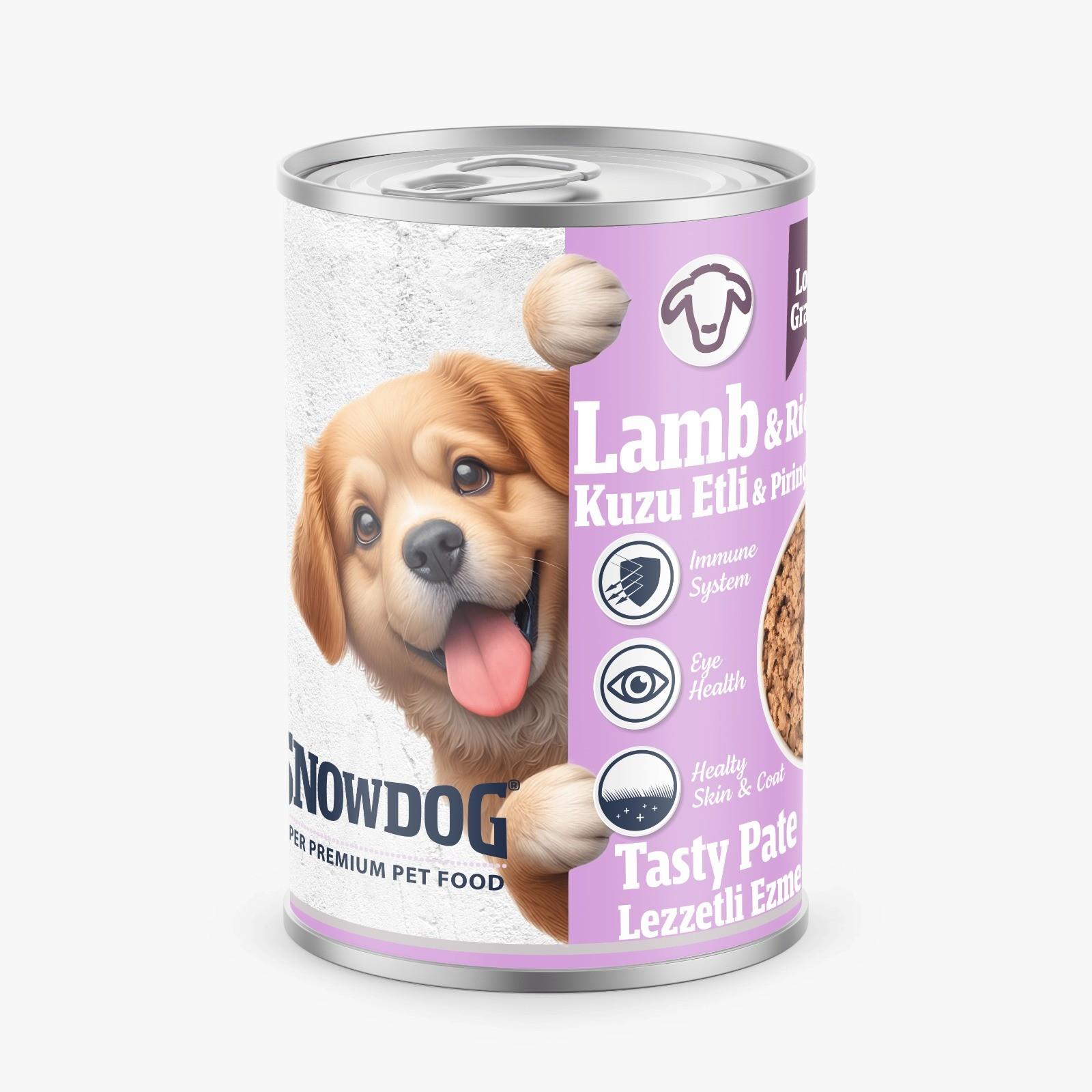 Snow Dog Premium Kıyılmış Kuzulu Yavru Köpek Konservesi 400 Gr
