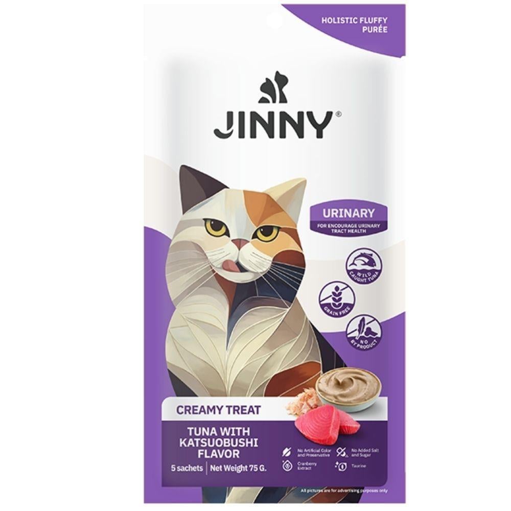 Jinny Creamy Ton Balıklı Tütsülenmiş Orkinoslu Sıvı Kedi Ödülü Maması 5x15 Gr