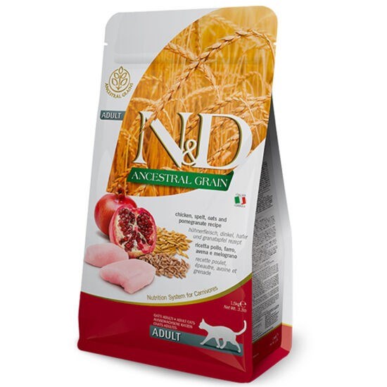ND Düşük Tahıllı Tavuk ve Nar Kedi Maması 1,5 Kg