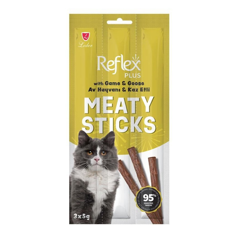 Reflex Plus Av Hayvanı ve Kazlı Tahılsız Kedi Ödül Çubuğu 3x5gr
