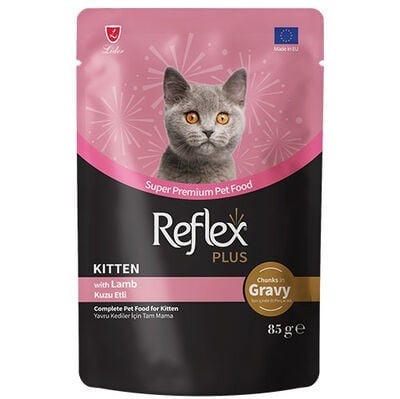 Reflex Plus Gravy Soslu Yavru Kedi Yaş Maması Kuzu Etli 85 Gr