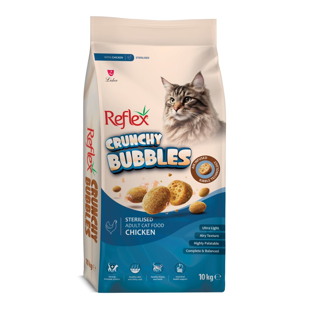 Reflex Crunchy Bubbles Tavuklu Kısırlaştırılmış Kedi Maması 10 Kg
