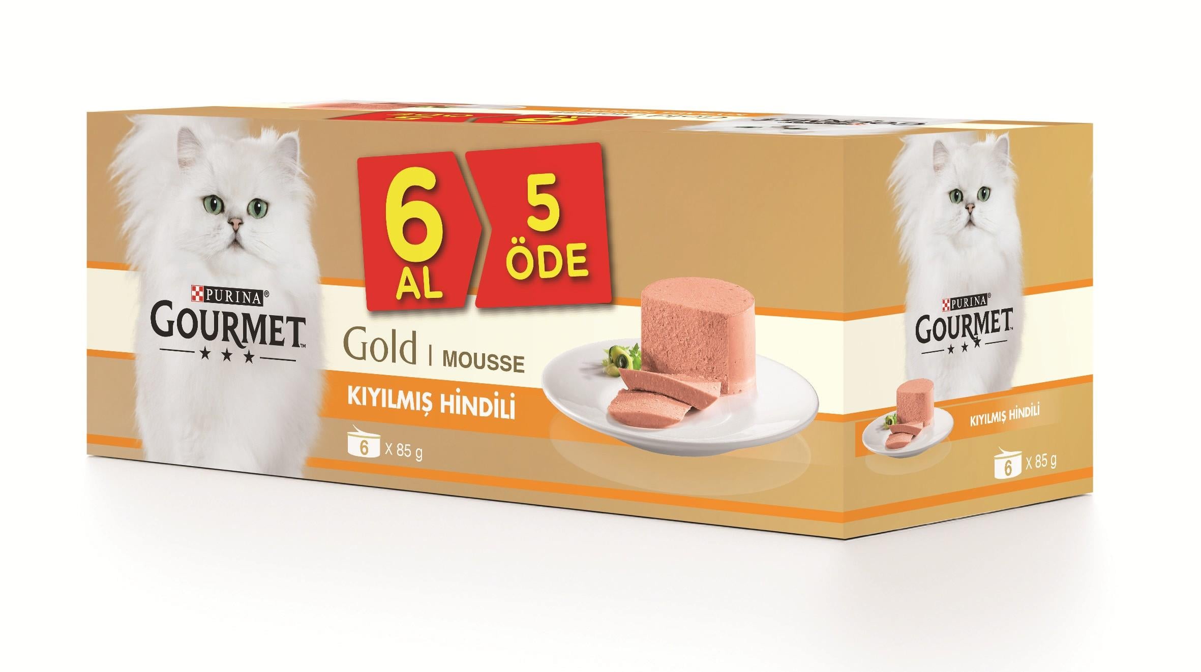 Gourmet Gold Kıyılmış Hindi Eti Yaş Kedi Maması 85Gr 6AL 5Öde