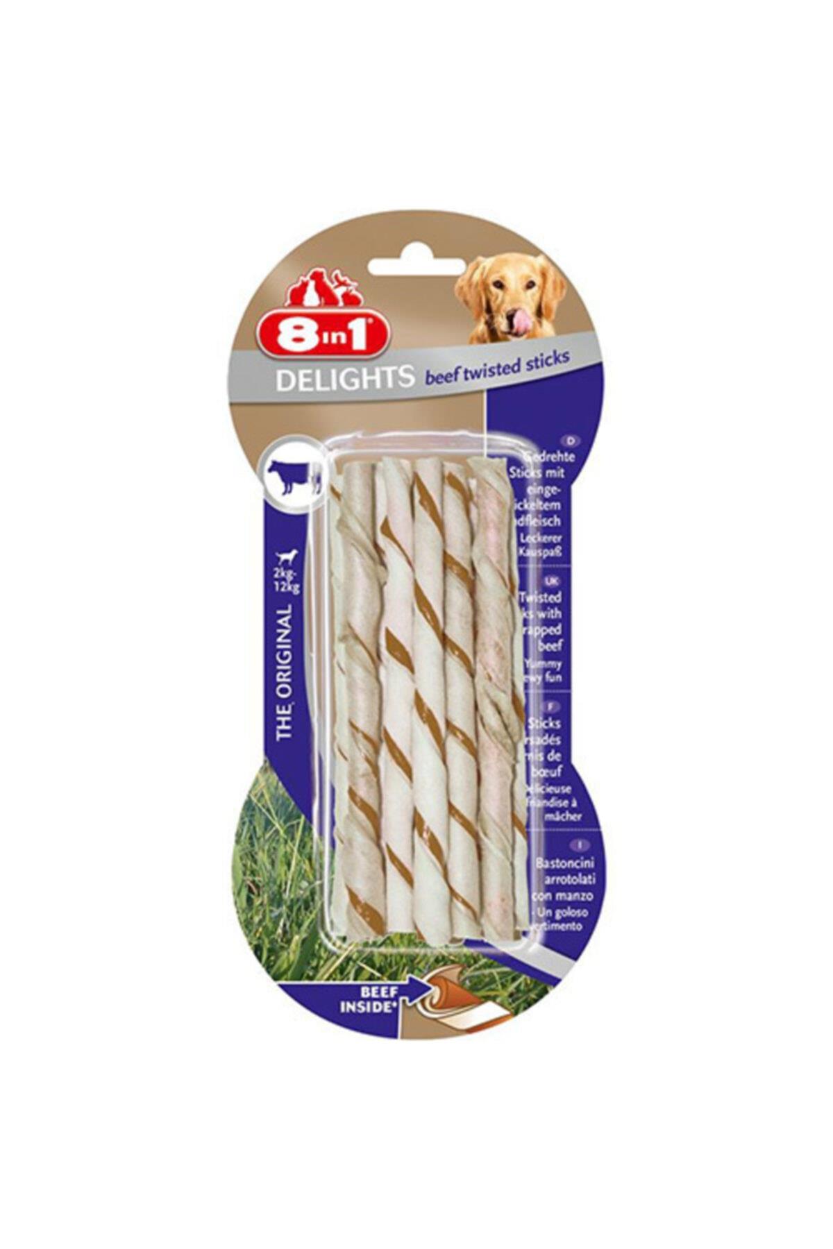 8 in 1 Delights Bones Köpekler İçin Biftekli Twested Sticks 10'lu - İkizler Yem Market8 in 1 Delights Bones Köpekler İçin Biftekli Twested Sticks 10'lu