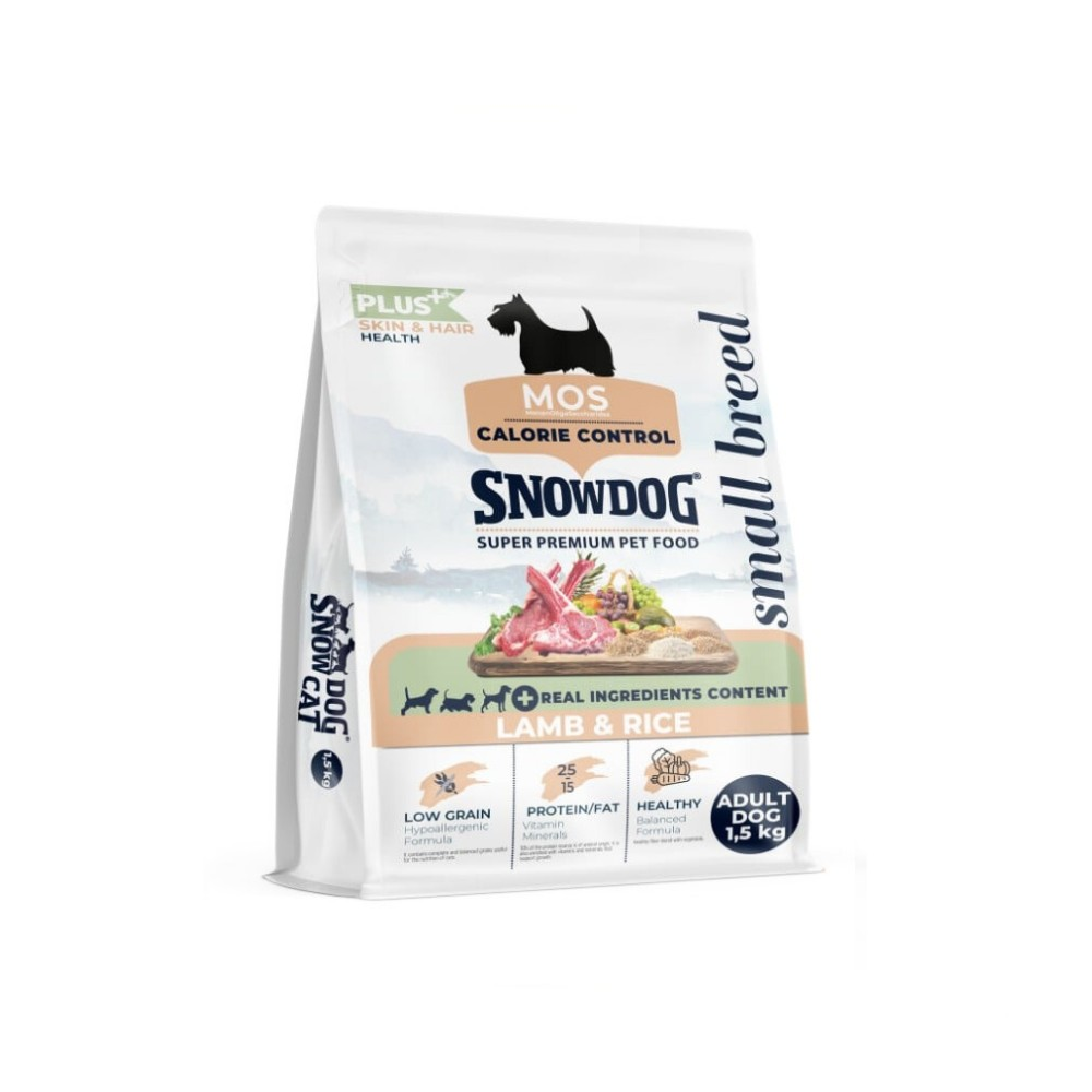 Snow Dog Plus Kuzu Etli Düşük Tahıllı Mini Irk Yetişkin Köpek Maması 1,5 Kg