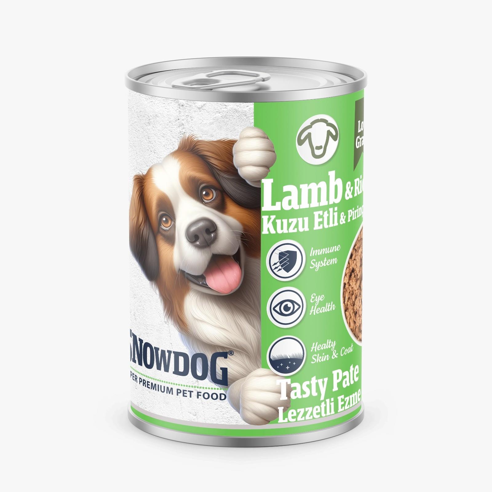Snow Dog Premium Kıyılmış Kuzulu Yetişkin Köpek Konservesi 400 Gr