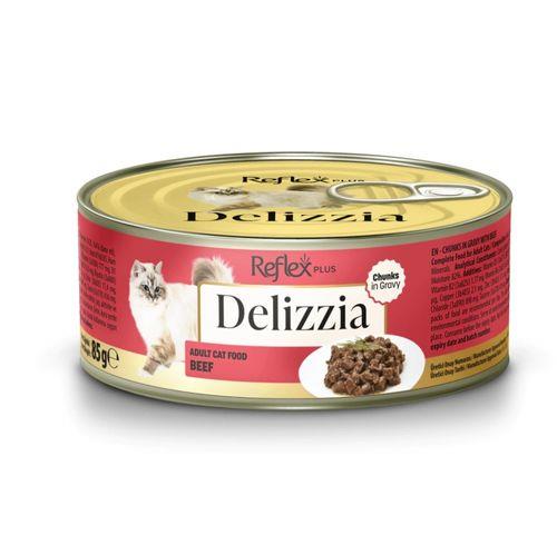 Reflex Plus Delizzia Sos İçinde Dana Parça Etli Yetişkin Kedi Konservesi 85 Gr