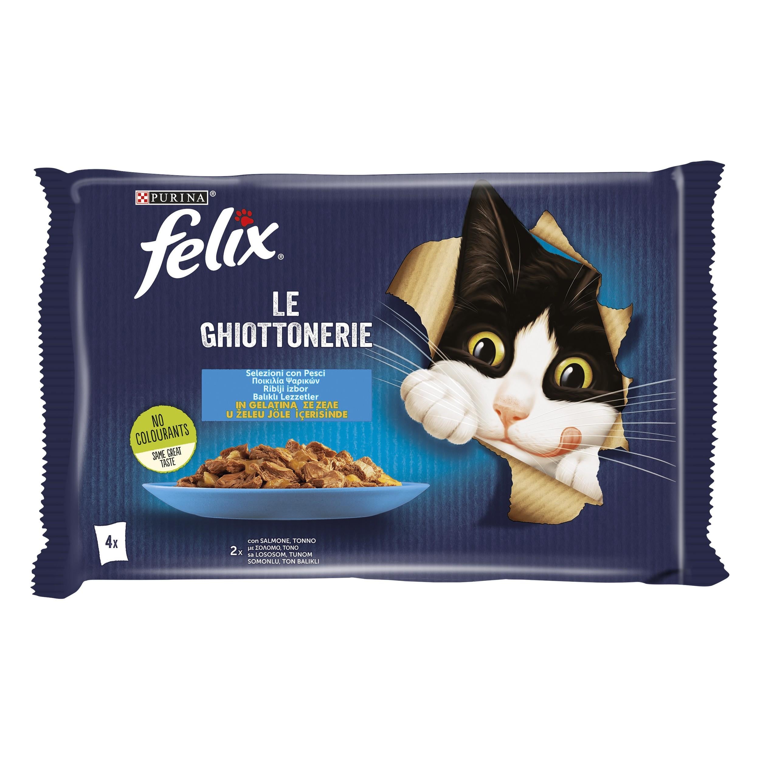 Felix Multi Pouch Yaş Kedi Maması Somonlu Ton Balıklı 4x85 Gr