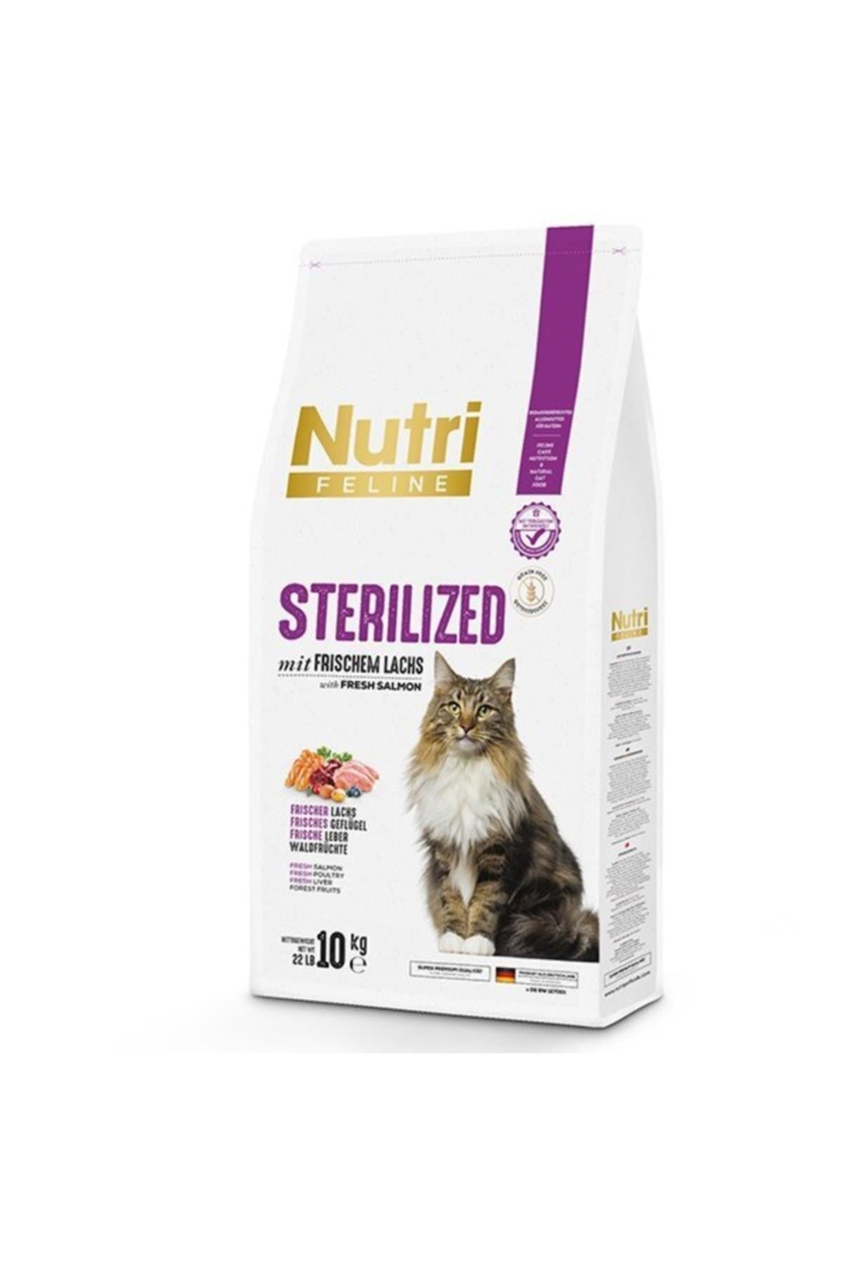 Nutri Kısırlaştırılmış Yetişkin Kedi Maması Somonlu 10 Kg
