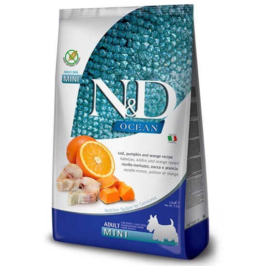 ND Ocean Tahılsız Balkabaklı Morina Balıklı Küçük Irk Köpek Maması 2,5 Kg
