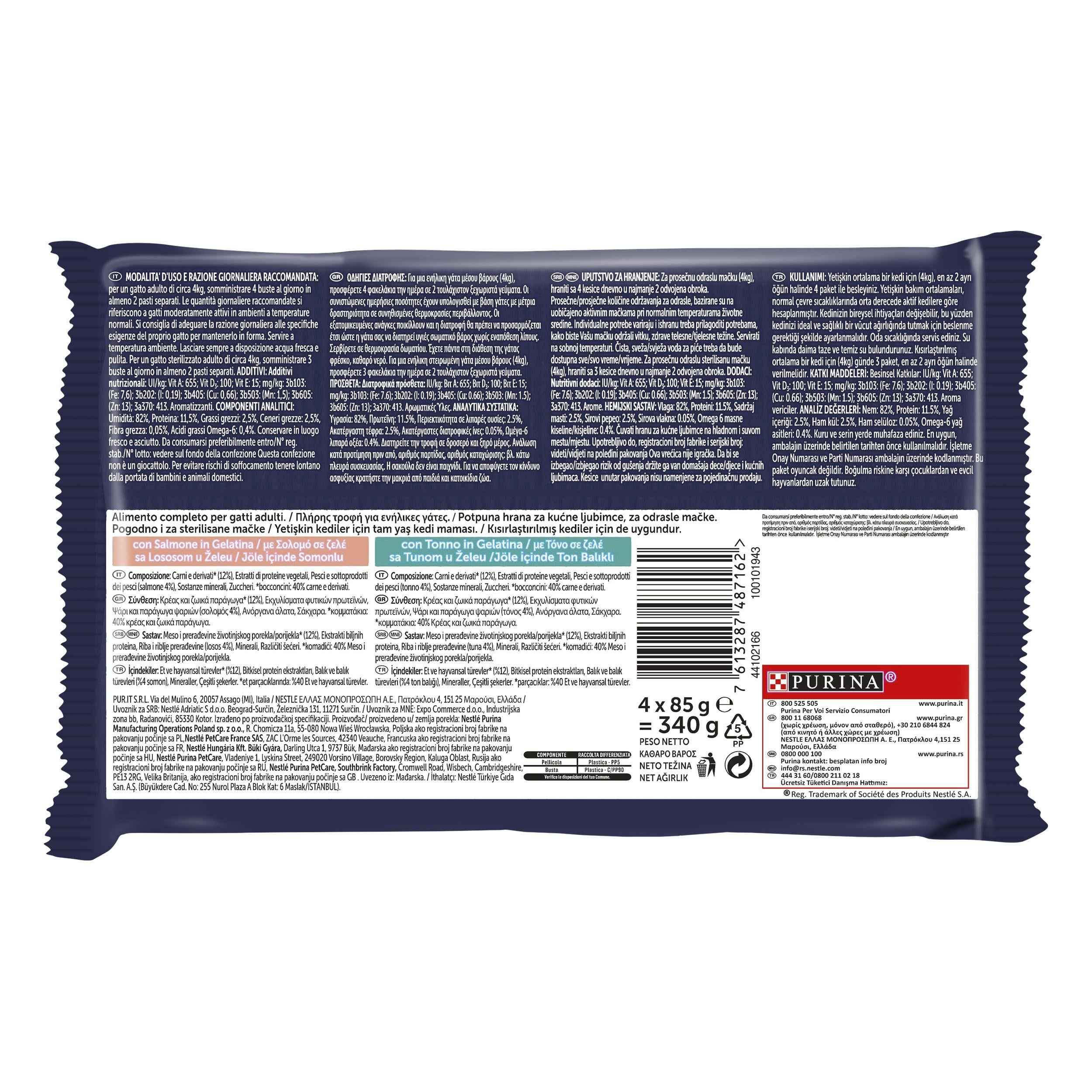 Felix Multi Pouch Yaş Kedi Maması Somonlu Ton Balıklı 4x85 Gr
