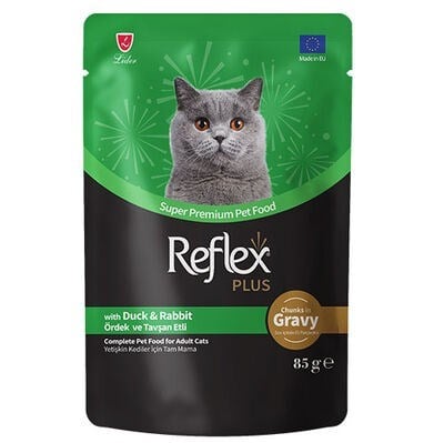 Reflex Plus Gravy Soslu Kedi Yaş Maması Ördek ve Tavşan 85 Gr