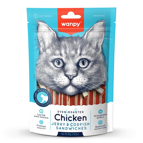 Wanpy Tavuklu&Morina Balıklı Kedi Ödülü 80 g
