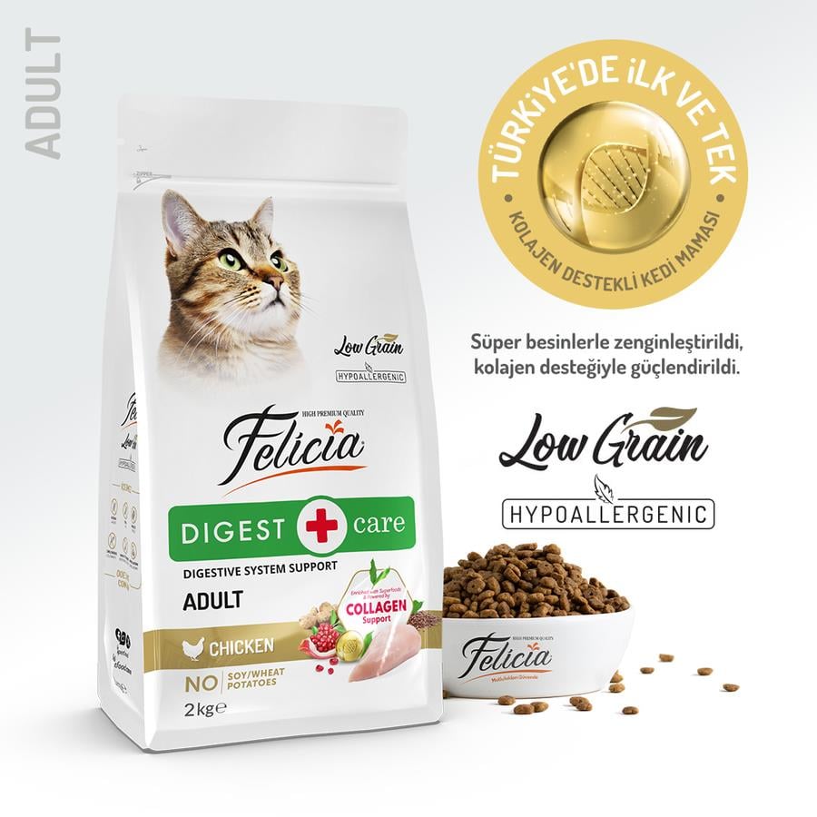Felicia Düşük Tahıllı Hypoallergenic Tavuklu Yetişkin Kedi Maması 2kg