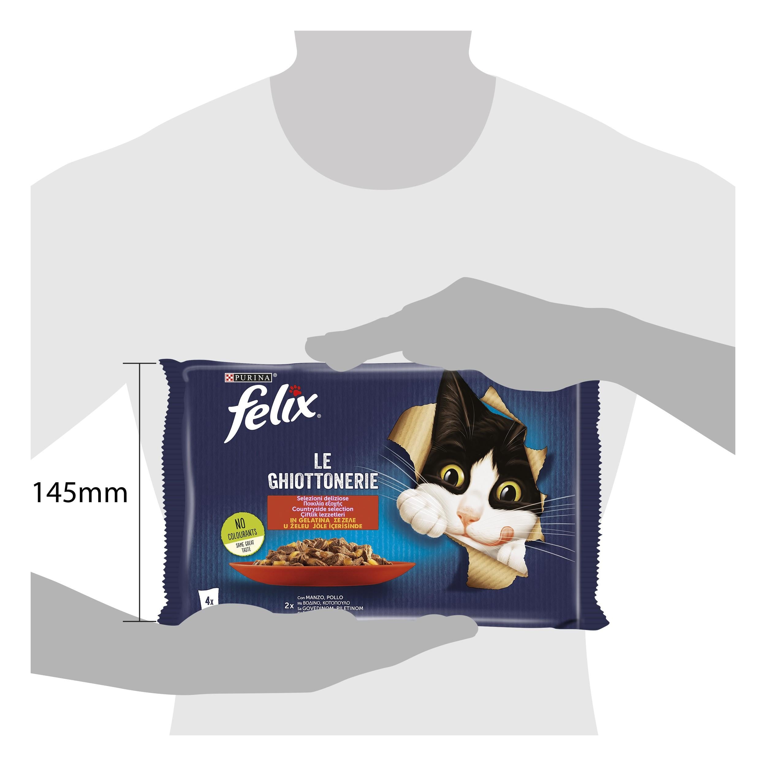 Felix Multi Pouch Sığır Etli ve Tavuklu Yaş Kedi Maması 4 X 85 Gr