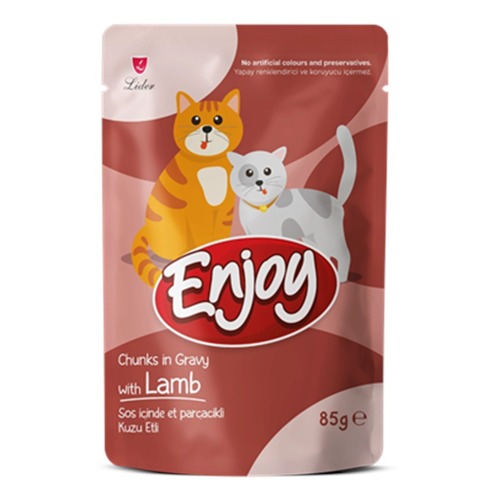 Enjoy Gravy Yaş Kedi Maması Kuzu Etli 85 gr