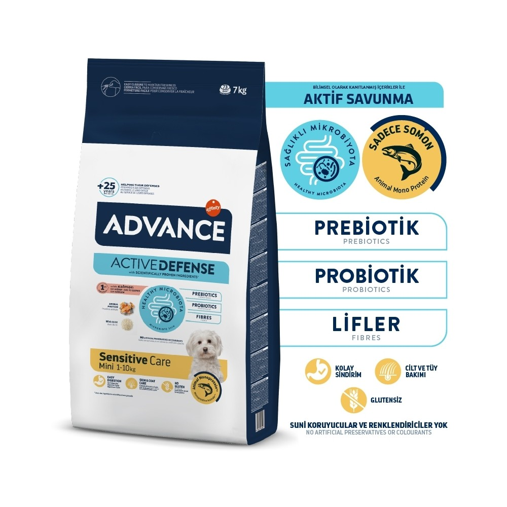 Advance Mini Sensitive Somonlu Köpek Maması 7kg