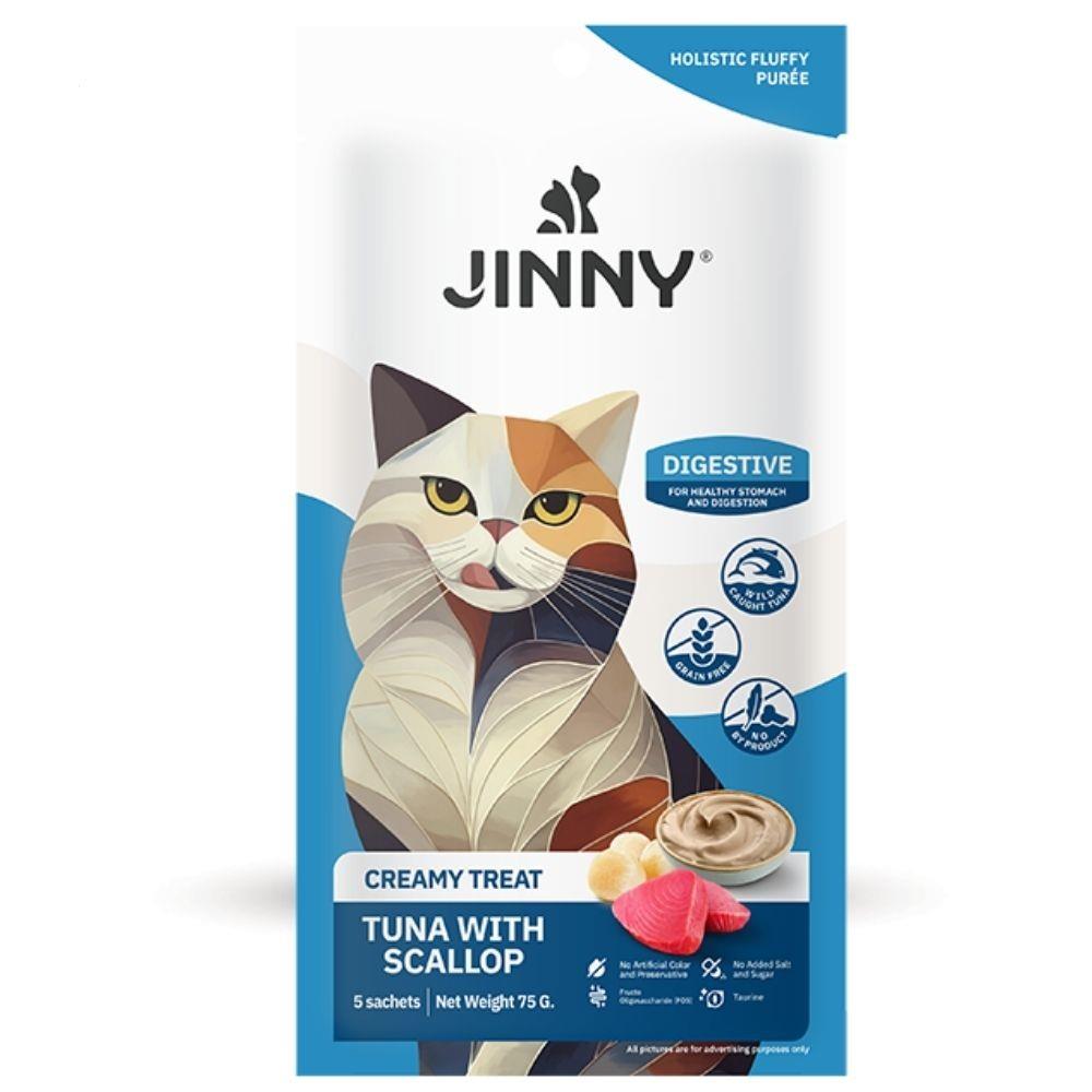 Jinny Creamy Ton Balıklı - Deniz Taraklı Kedi Sıvı Ödül Maması 5x15 gr	