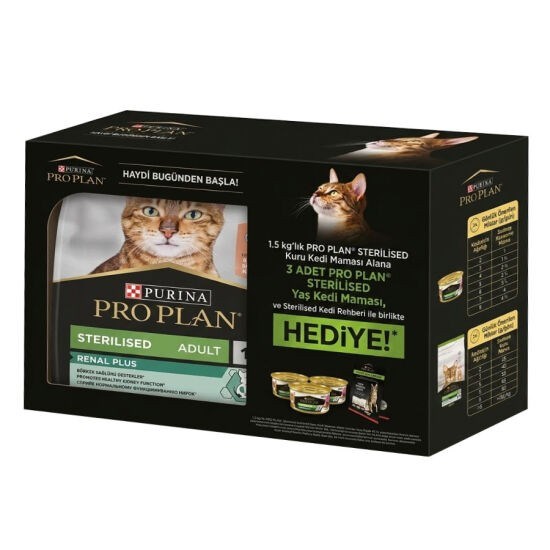 Pro Plan Box Kısırlaştırılmış Somon Balıklı Kedi Maması 1,5 Kg + 3 Adet Pro Plan Konserve 85 Gr