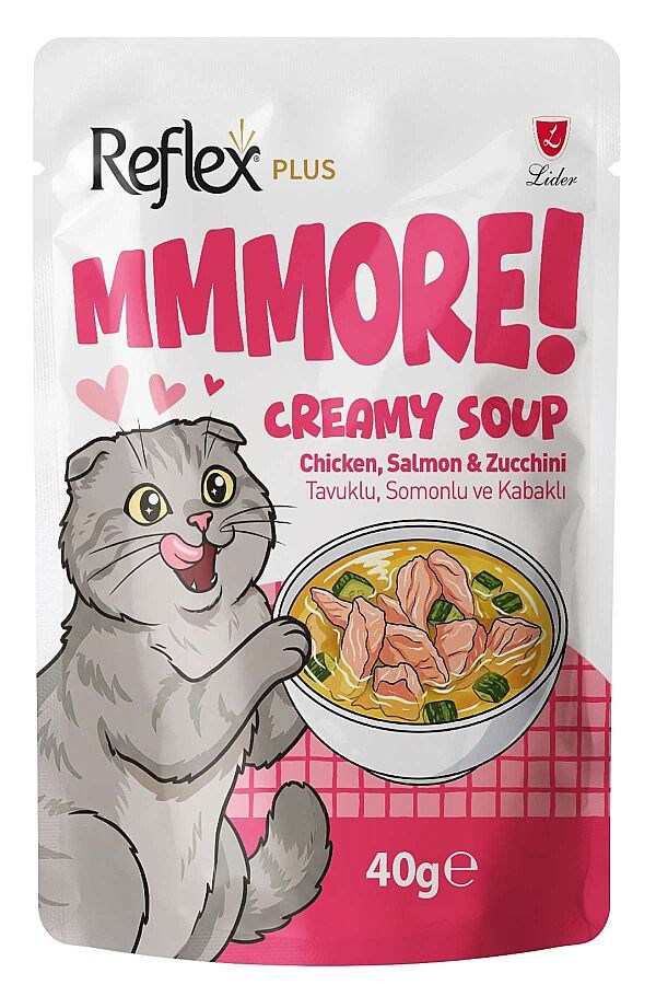 Reflex Plus Tavuklu Somonlu ve Kabaklı Kremalı Kedi Çorbası 40gr