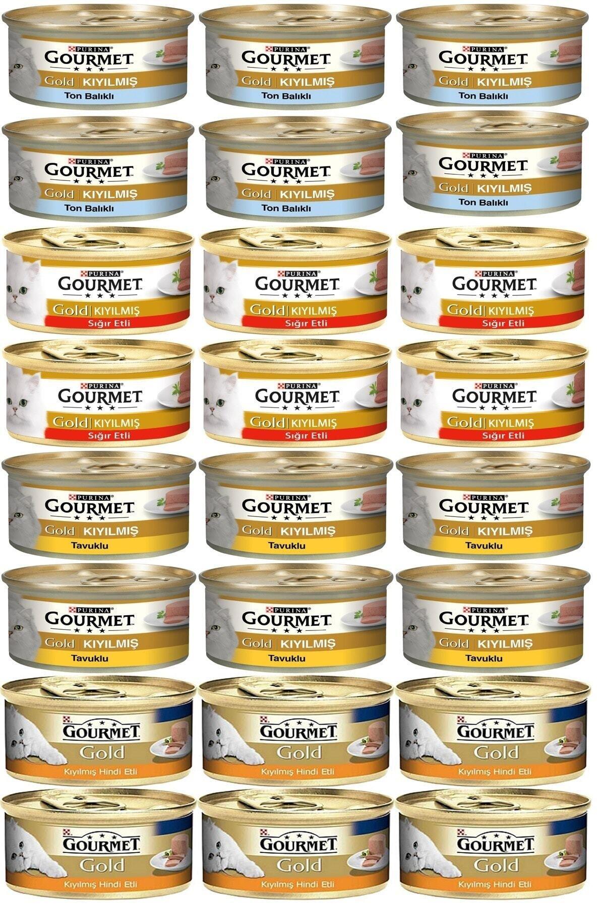 Gourmet Kıyılmış Yetişkin Kedi Yaş Maması Karışık 24x85 Gr