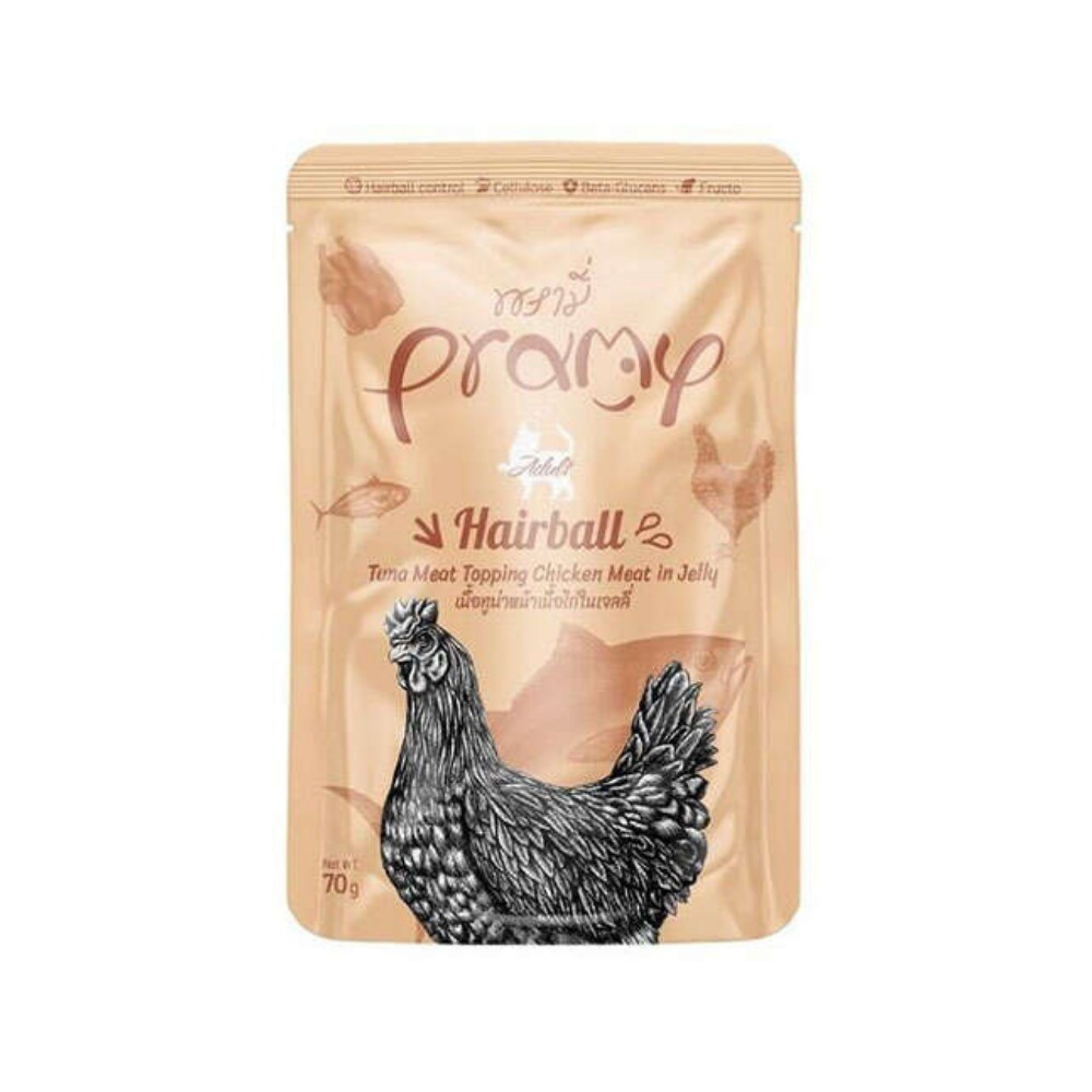 Pramy Hairball Sos İçinde Ton Balıklı ve Tavuklu Kedi Yaş Maması 70gr
