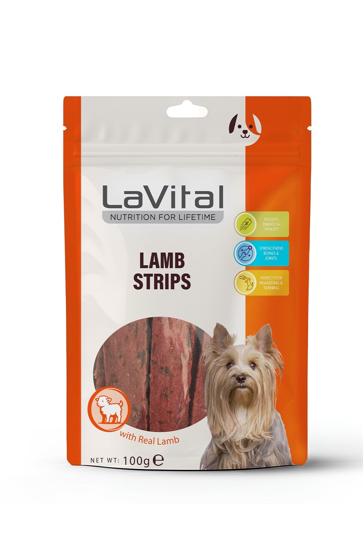 LaVital Kuzu Etli Şerit Köpek Ödül Maması 100g
