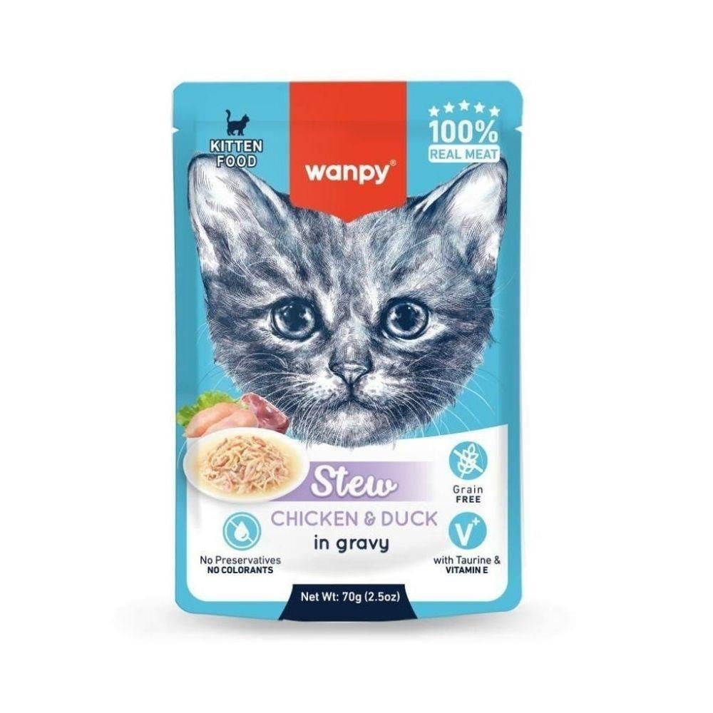Wanpy Pouch Tavuklu Ördekli Yavru Yaş Kedi Maması 70g