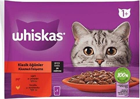 Whiskas Pouch Kedi Maması Sığır Etli Tavuklu 4x85 Gr