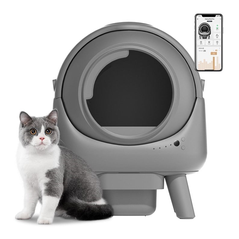 Elspet Otomatik Kedi Tuvaleti 65 Lt - Gri