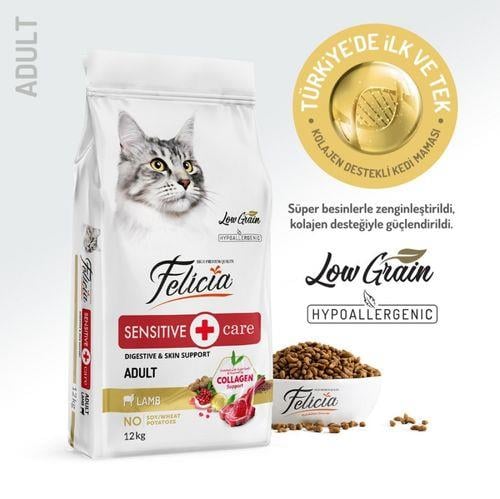 Felicia Az Tahıllı Yetişkin Kuzu Etli Hypoallergenic Kedi Maması 12 Kg