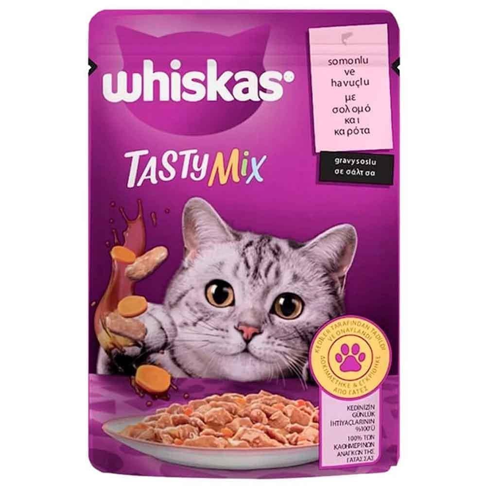 Whiskas Tasty Mix Somon-Havuç Kedi Pouch 85gr