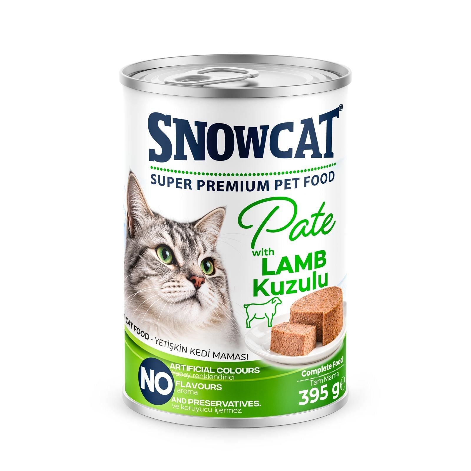 Snow Cat Premium Kıyılmış Kuzu Etli Kedi Konservesi 395 Gr