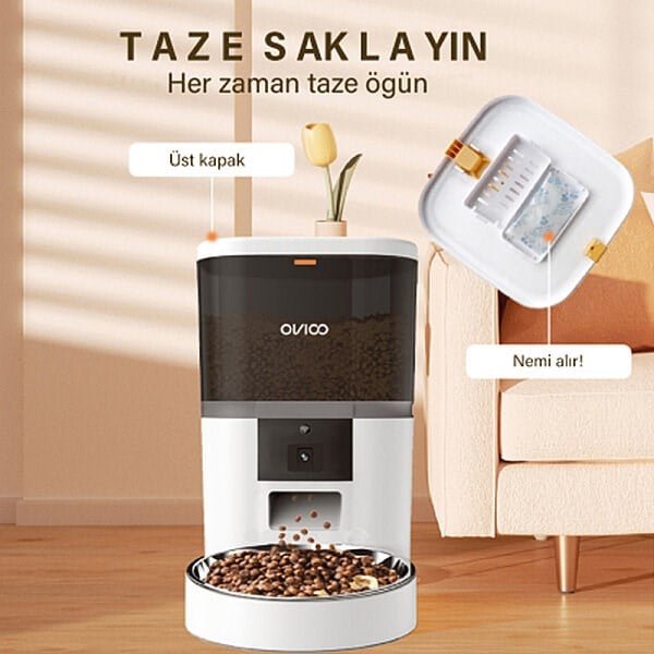Ovioo Otomatik Mama Makinesi 6 Lt Kameralı Wi-fi - Beyaz