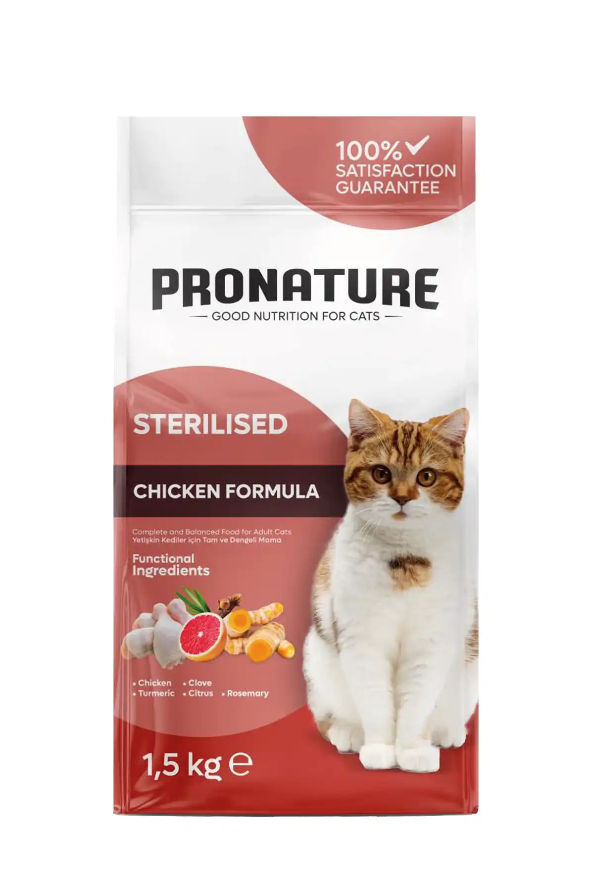 Pronature Tavuklu Kısırlaştırılmış Kedi Maması 1,5 Kg