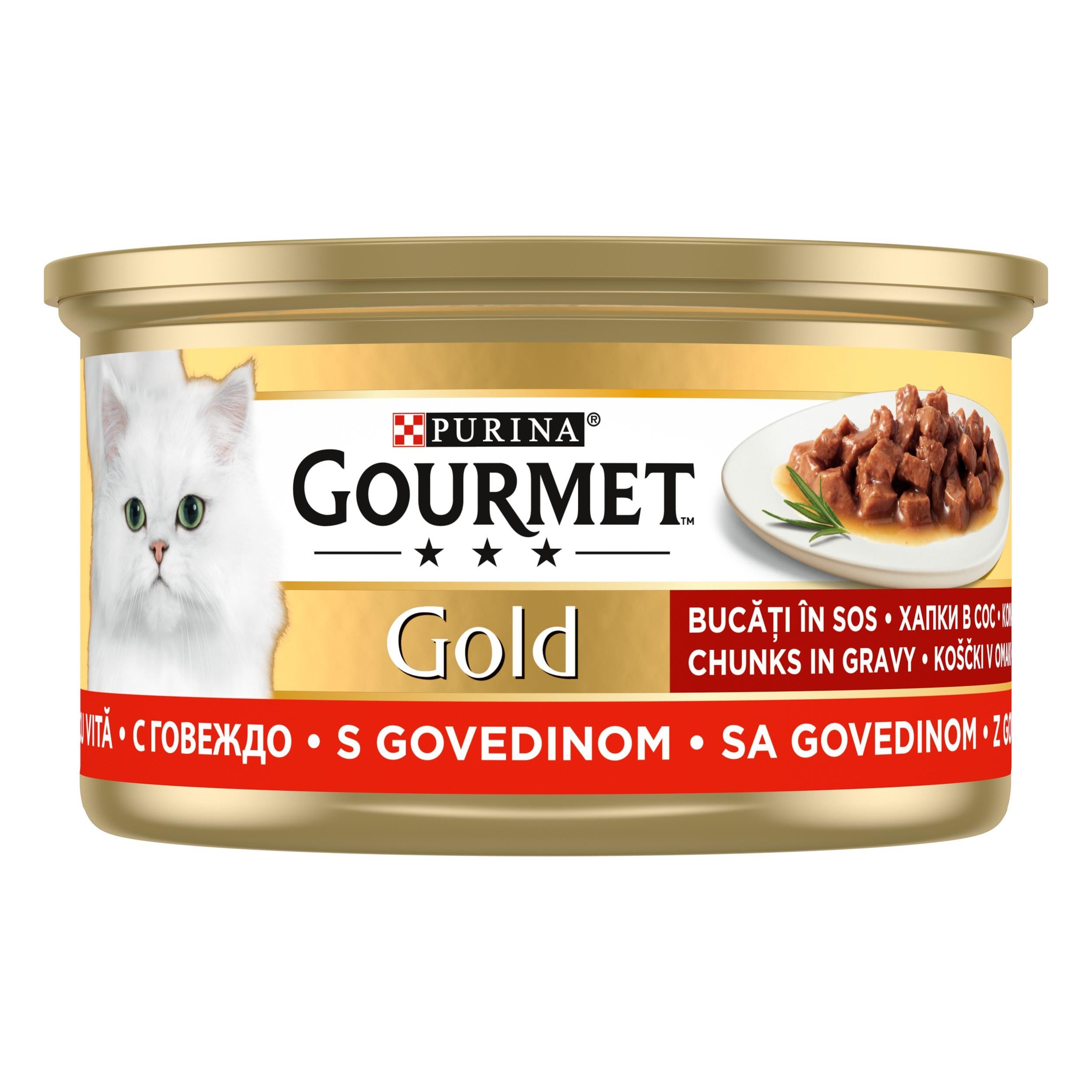 Gourmet Gold Parça Etli Soslu Sığır Etli Kedi Konservesi 85 Gr
