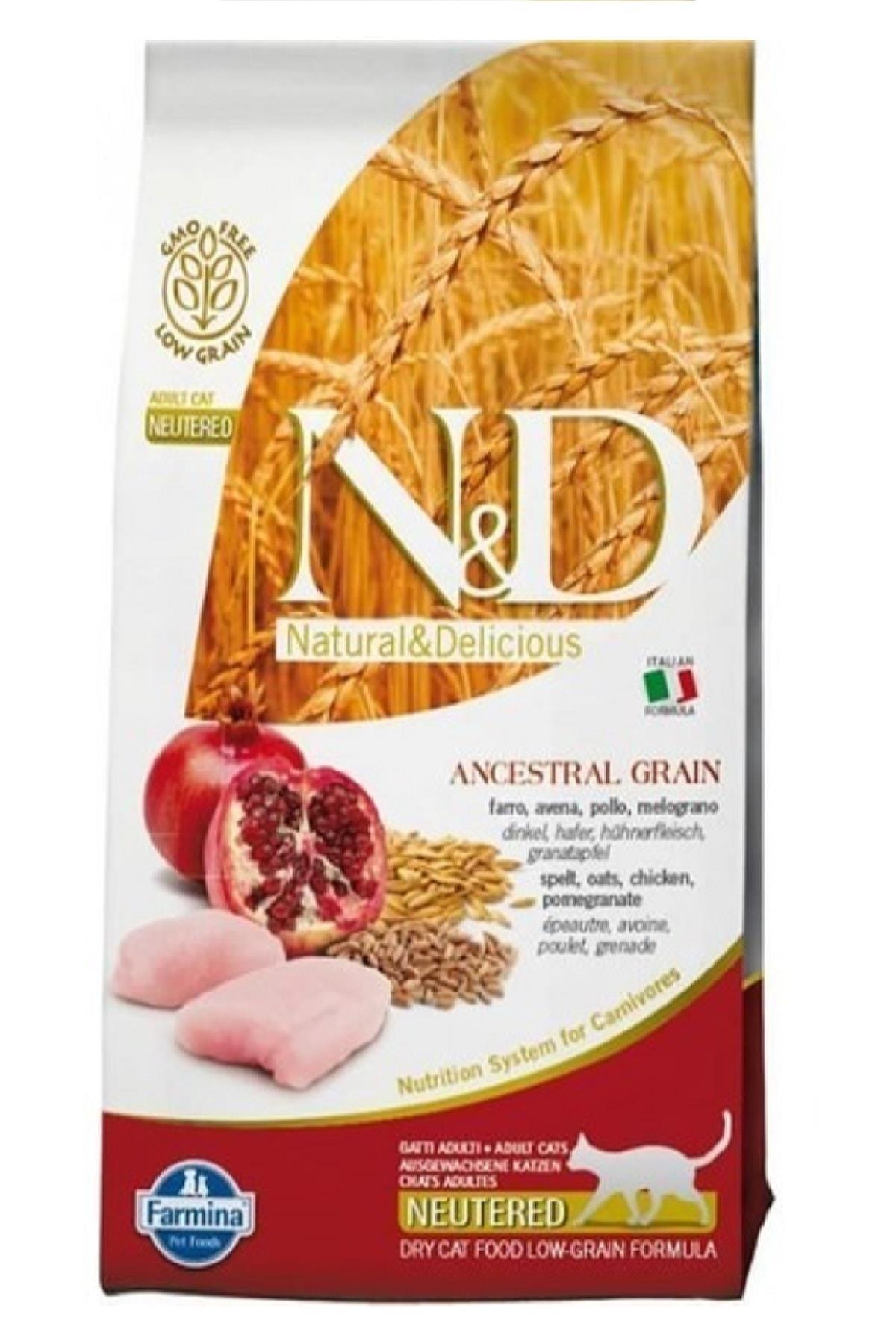 ND Düşük Tahıllı Tavuk ve Narlı Kısırlaştırılmış Kedi Maması 5 kg - İkizler Yem MarketND Düşük Tahıllı Tavuk ve Narlı Kısırlaştırılmış Kedi Maması 5 kg