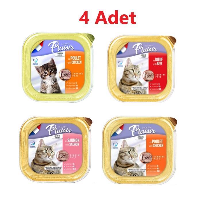 Plaisir Pate Karışık Yaş Kedi Maması 4 x 100 Gr  - İkizler Yem MarketPlaisir Pate Karışık Yaş Kedi Maması 4 x 100 Gr 