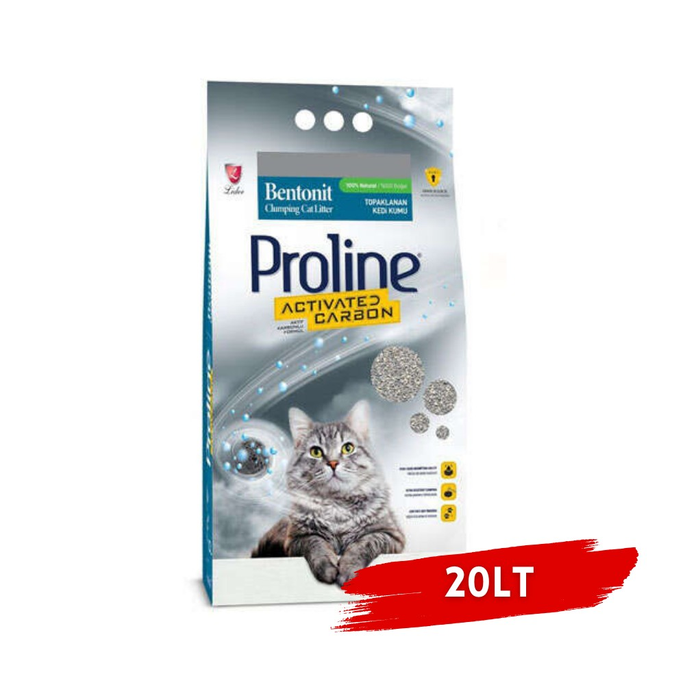 Proline Aktif Karbonlu Topaklanan Kedi Kumu 20lt